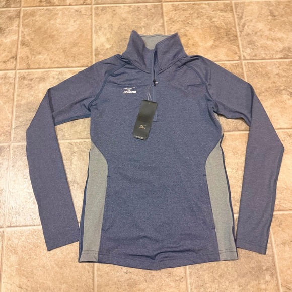 Mizuno Tops - Mizuno Performance Womens XXS Quarter Zip‎ Pullover Heather Navy Grey 440573